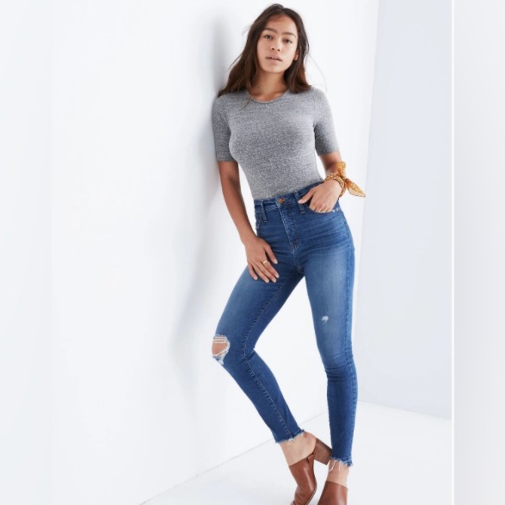 Madewell Curvy Hi-Rise Skinny Jeans Drop Hem Edition